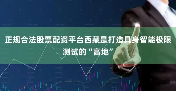 正规合法股票配资平台西藏是打造具身智能极限测试的“高地”